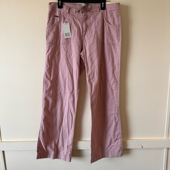 Urban Outfitters BDG  Linen Blend Pants 5 Pocket Pink New SZ L - Picture 3 of 8
